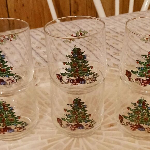 Set of 6 Luminarc Noel Christmas Tree Glasses - 6 Oz - Picture 9 of 9
